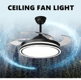 Indoor modern Pure Copper Frequency Conversion 6-speed Ceiling  Led Light 42 Inch LED Fan