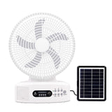 12 Inch Rechargeable Battery Ac Dc Fan 3 Gears Wind Led Light Solar Fan With Solar Panel freeshipping - Jiehui Lighting Appliance