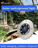 New Outdoor Garden Disk Buried Stainless Steel Waterproof 8 Led solar ground light freeshipping - Jiehui Lighting Appliance