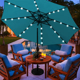 Outdoor Deluxe premium furniture square Solar LED light patio umbrella parasol garden Solar LED light umbrella freeshipping - Jiehui Lighting Appliance