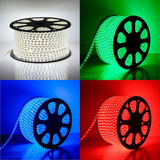 Manual Button  Changeable  Pure Copper Wire RGB 100M AC 220V 5050 SMD Led Strip Light