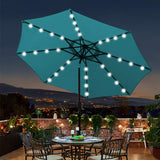 Outdoor Deluxe premium furniture square Solar LED light patio umbrella parasol garden Solar LED light umbrella freeshipping - Jiehui Lighting Appliance