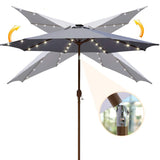 Outdoor Deluxe premium furniture square Solar LED light patio umbrella parasol garden Solar LED light umbrella freeshipping - Jiehui Lighting Appliance