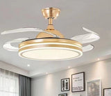 Indoor modern Pure Copper Frequency Conversion 6-speed Ceiling  Led Light 42 Inch LED Fan