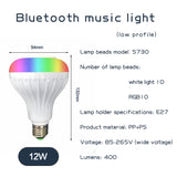 Home Decoration Smart Remote Control Lamp RGB Light  12w Led Bulb Speaker Blue Tooth Music Bulb